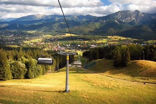 A chair-lift in Tatra Mountains