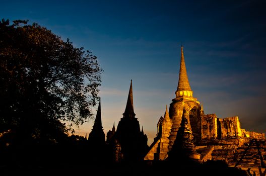 Pagoda at Wat Phra Sri Sanphet Temple is world heritage, Ayutthaya, Thailand