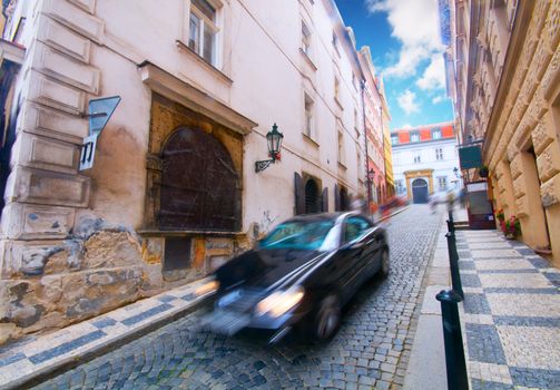 Prague. Old, charming street view