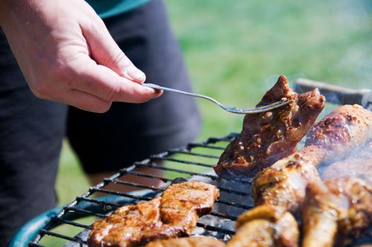 Cooking on the barbecue grill