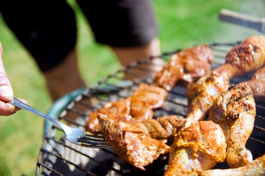 Cooking on the barbecue grill