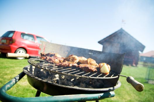 Cooking on the barbecue grill