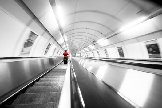 Subway stairs. Abstract rush motion conceptual