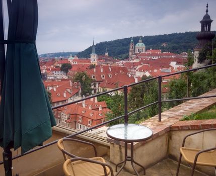 Architecture in Prague, Mala Strana. View from Hradcany.