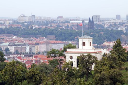 Prague, Mala Strana and American Embassy. View from Hradcany.