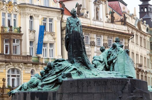 Jan Hus Memorial on Old Town Square in Prague