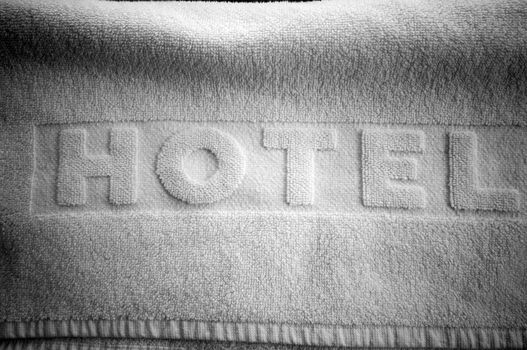 Hotel towel. Conceptual picture of comfortable hotel