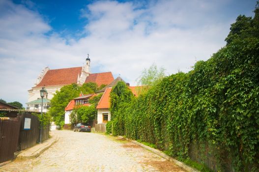 Charming old village, colorful rural scenery
