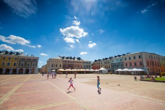 The Old Town of Zamosc, Poland. Historic town