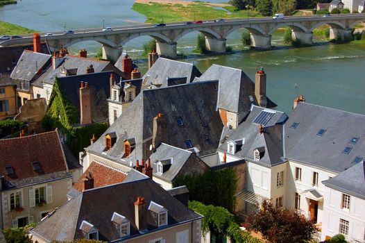 Old town, river and bridge view
