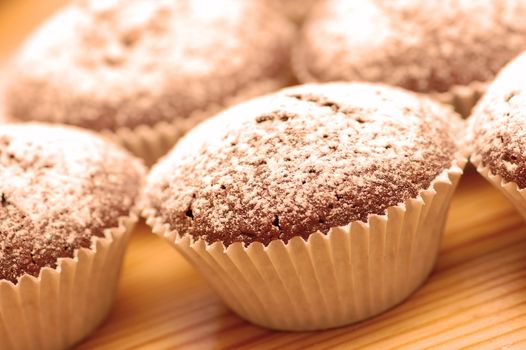 The cakes on kitchen table top