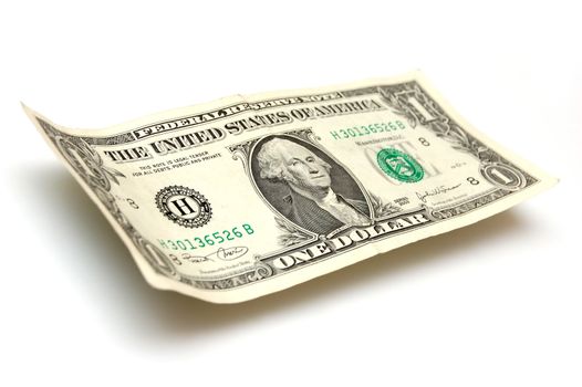One Dollar Bill isolated on white