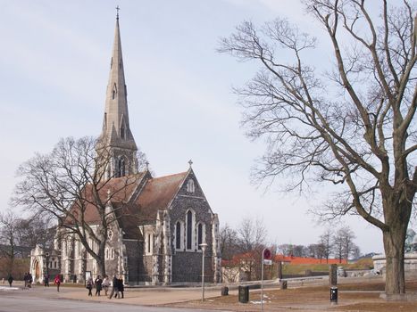 COPENHAGEN - MAR 16, 2013: St. Alban's Church, referred to as the English Church, is an Anglican church in Copenhagen, Denmark. Built from 1885 to 1887 for the English congregation in the city.
