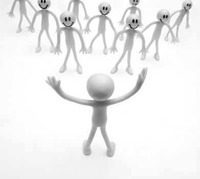 Leadership concept. A leader with his people