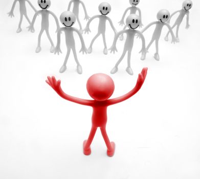 Leadership concept. A leader with his people
