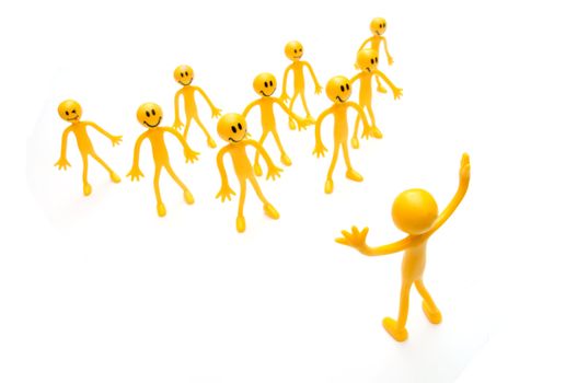 Leadership concept. A leader with his people