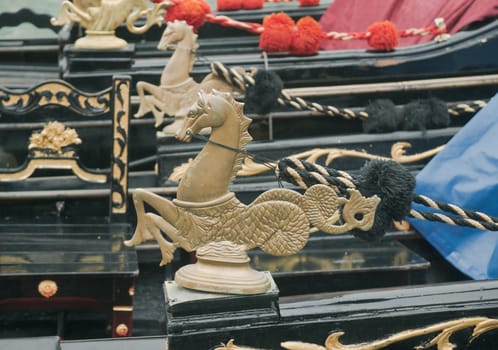 Parts of Venetian gondolas decoration in the form of bronze horses.