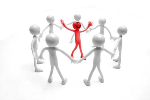 Leadership concept. A leader with his people