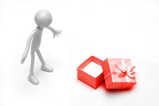 A gift and a human figure. Conceptual