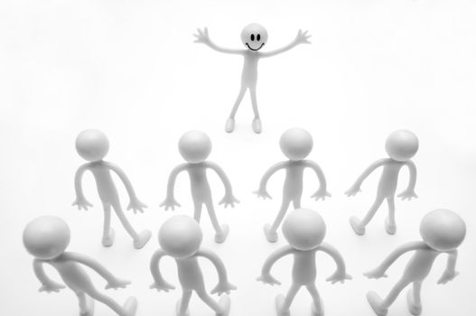 Leadership concept. A leader with army of people
