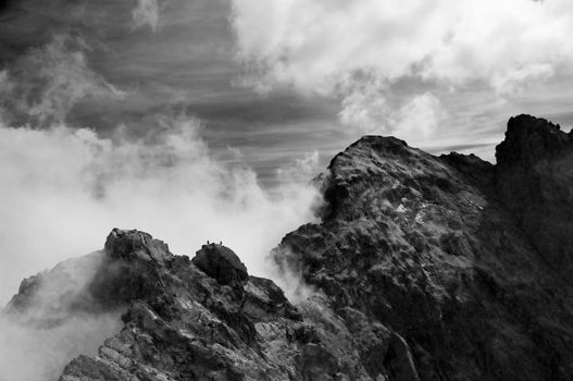 Dark stormy mountains landscape. Tatra mountains