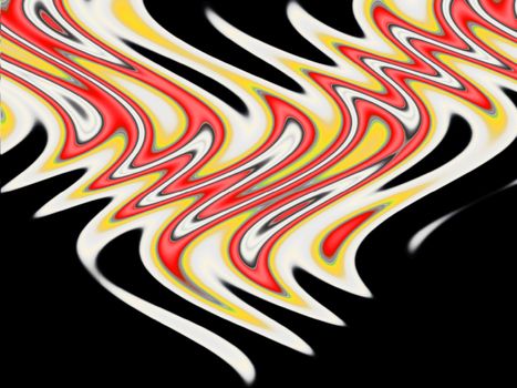 Abstract flames over black.