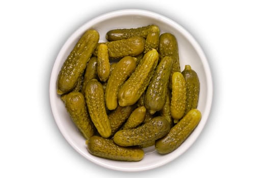 Pickles (cucumbers) with clipping path