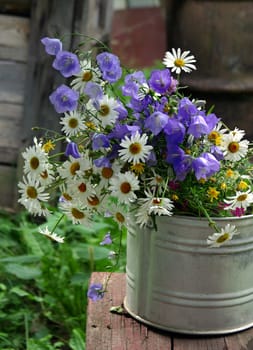 Wild flowers in a bucket