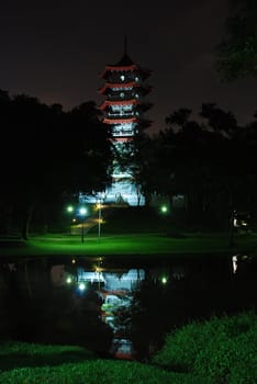 View of ancinet chinese building at chinese garden Singapore