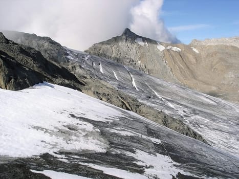Brander Glacier On The Swiss Austrian Border.