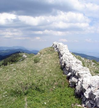 Stone Fence Jura Mountains.