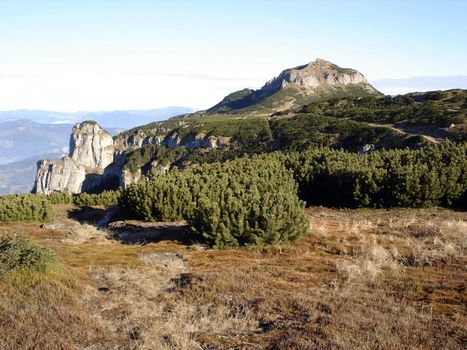 Mountain Plateau At Sunset Ceahlau National Park.