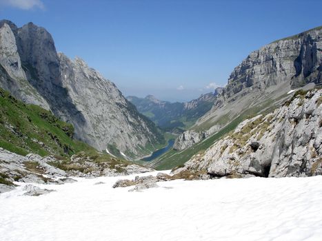 Falensee Lake In Alpstein Massif Appenzell Alps Switzerland.