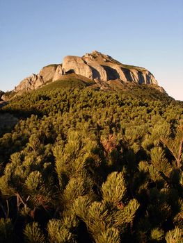 Sunset Mountain Peak Ceahlau National Park.