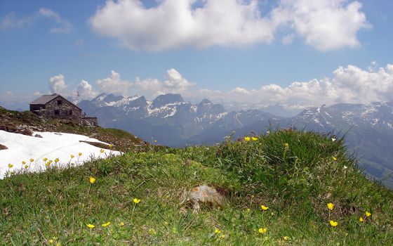 Swiss Mountain Hut Appenzell Alps.