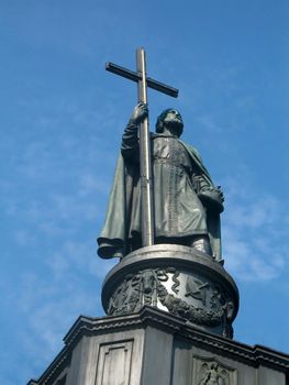 Saint Vladimir monument in Kiev, Ukraine with blue sky as background