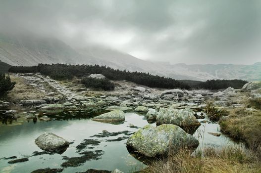 Rocky mountains landscape. Tatra mountains majestic scene
