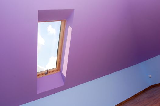 View through the window. Easy editable image.