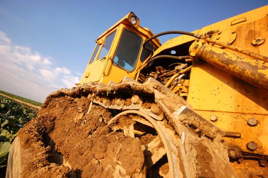Large excavator working