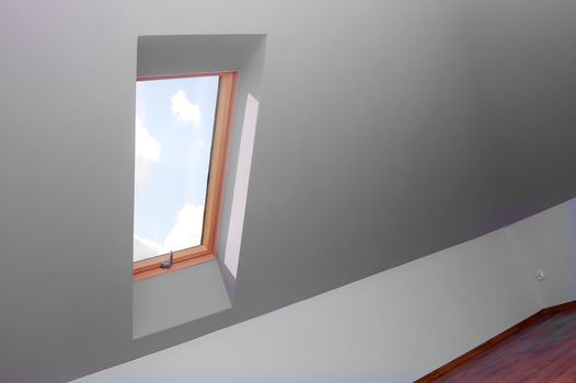 View through the window. Easy editable image.