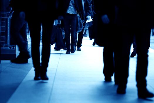 Busy business center. People in rush.