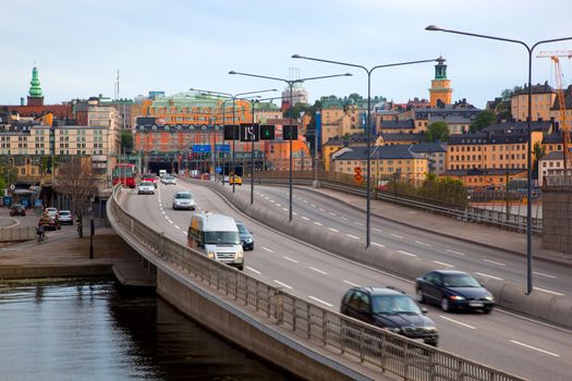 Stockholm, Sweden. Street to the city center