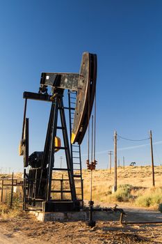 Oil pump in Nevada desert in America