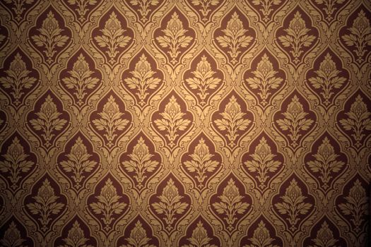 Old retro wallpaper in sepia. Grunge background