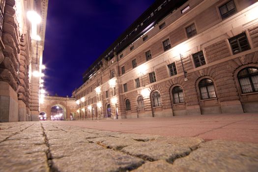 Old town of Stockholm, Sweden at night