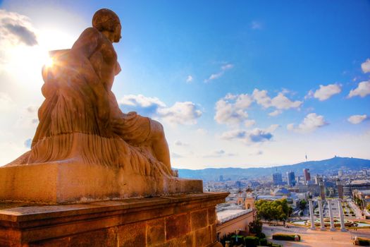 Barcelona, Spain. View from Catalunya National Museum of Art