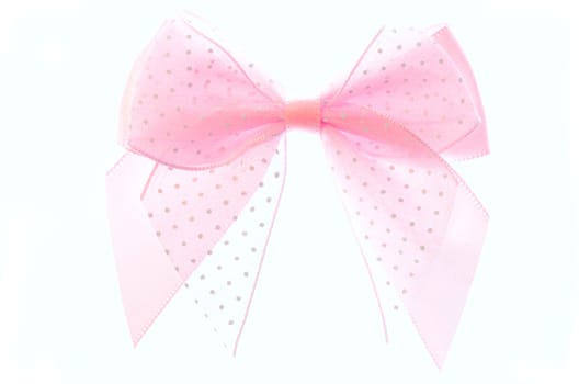 pink ribbon bow isolated on white background.