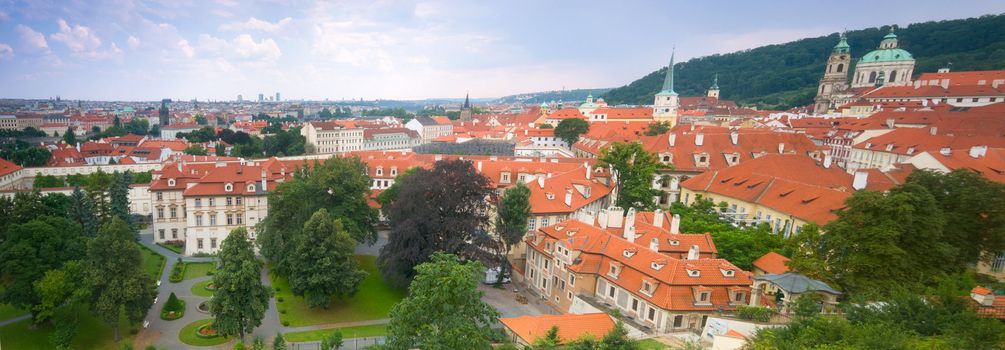 Prague, Mala Strana panorama. View from Hradcany. 