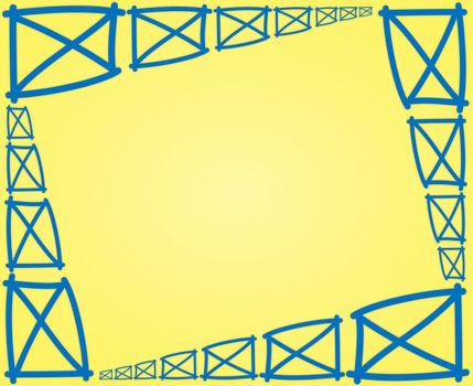 frame fence parts blue spread the yellow area