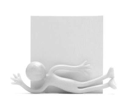Presenting a blank card for use in advertisement etc